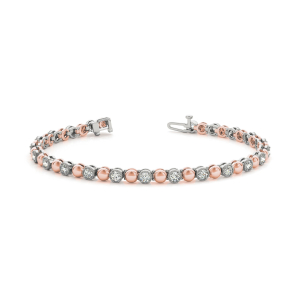 Prynne Natural Rose Gold 4 Prong Diamond Tennis Bracelets