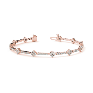 Romi Natural Rose Gold 4 Prong Diamond Tennis Bracelets