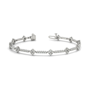 Romi Natural Platinum 4 Prong Diamond Tennis Bracelets