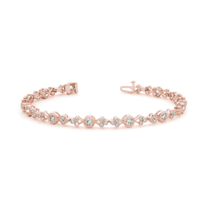 Rosanne Natural Rose Gold Bezel Set Diamond Tennis Bracelets