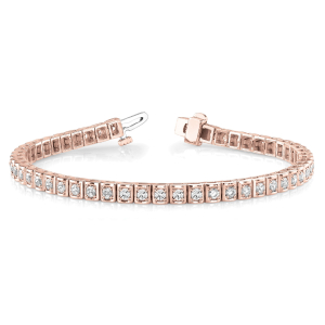 Rosanna Natural Rose Gold 4 Prong Diamond Tennis Bracelets