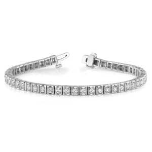 Rosanna 1.75 - 3.00 Carat Natural Round cut 4 Prong  Diamond Tennis Bracelets