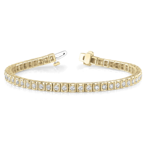 Rosanna Natural Yellow Gold 4 Prong Diamond Tennis Bracelets