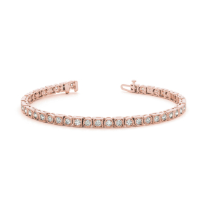 Prunella Natural Rose Gold 4 Prong Diamond Tennis Bracelets