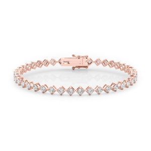 Rena Natural Rose Gold 4 Prong Diamond Tennis Bracelets