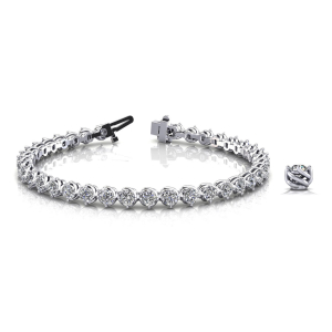 Roxie Natural Rose Gold 4 Prong Diamond Tennis Bracelets