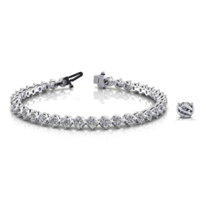 Roxie 1.75 - 8.00 Carat Natural Round cut 4 Prong  Diamond Tennis Bracelets