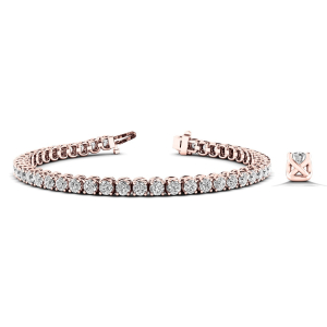 Ricka Natural Rose Gold 4 Prong Diamond Tennis Bracelets