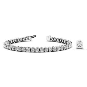 Ricka Natural Platinum 4 Prong Diamond Tennis Bracelets