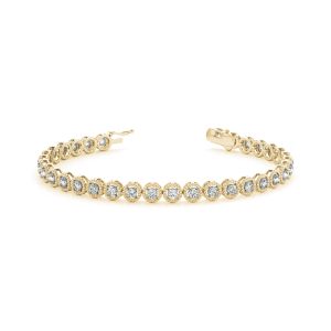 Ricole Natural Yellow Gold Illusion Set Diamond Tennis Bracelets