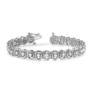 Ria 1.75 - 2.50 Carat Natural Round cut 4 Prong  Diamond Tennis Bracelets