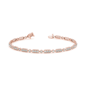 Prisma Natural Rose Gold Prong Set Diamond Tennis Bracelets