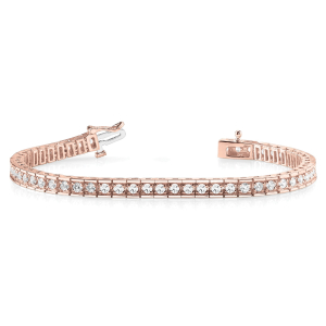 Ryiah Natural Rose Gold 4 Prong Diamond Tennis Bracelets