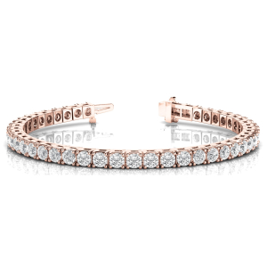 Rainey Natural Rose Gold 4 Prong Diamond Tennis Bracelets