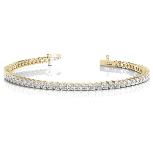 Rosemary Natural Yellow Gold 2 Prong Diamond Tennis Bracelets