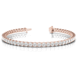 Rashel Natural Rose Gold 4 Prong Diamond Tennis Bracelets