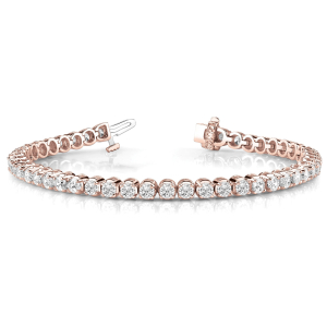 Rielle Natural Rose Gold 4 Prong Diamond Tennis Bracelets