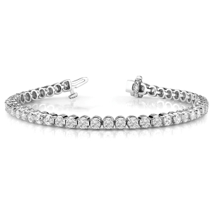 Rielle 2.00 - 15.00 Carat Natural Round cut 4 Prong  Diamond Tennis Bracelets