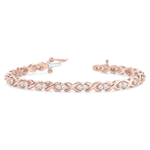 Rosy Natural Rose Gold XO Diamond Tennis Bracelets