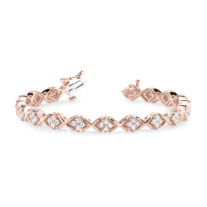 Rayleen Natural Rose Gold XO Diamond Tennis Bracelets