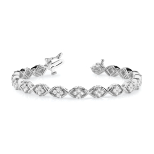 Rayleen 2.00 - 3.25 Carat Natural Round cut XO  Diamond Tennis Bracelets