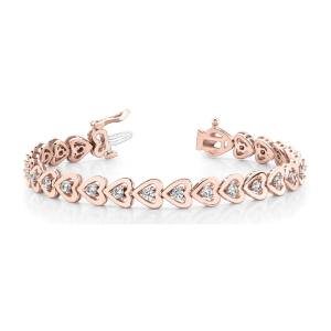 Payge Natural Rose Gold Heart  Diamond Tennis Bracelets