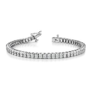 Rayelle Natural Semi Bezel Diamond Tennis Bracelets