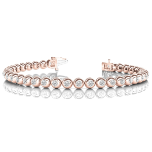 Rachel Natural Rose Gold Bezel Set Diamond Tennis Bracelets