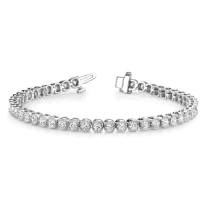 Rinoa - 5.00 Carat Natural Round cut 2 Prong  Diamond Tennis Bracelets