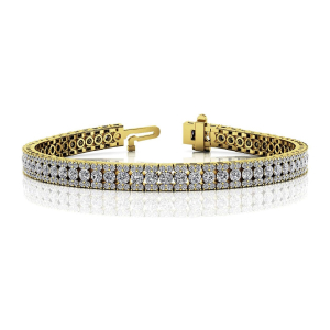 Summerr Natural Diamond Yellow Gold Prong Set Multi Row Tennis Bracelets