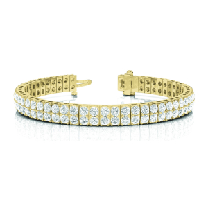 Stonilda Natural Diamond Yellow Gold 4 Prong Multi Row Tennis Bracelets