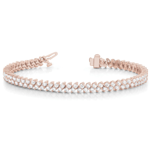 Sucga Natural Diamond Rose Gold Prong Set Multi Row Tennis Bracelets