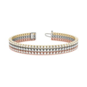 Starli Natural Diamond Rose Gold 4 Claw Set Multi Row Tennis Bracelets