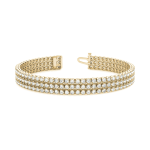 Starli Natural Diamond Yellow Gold 4 Claw Set Multi Row Tennis Bracelets