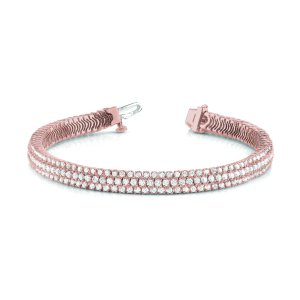 Suky Natural Diamond Rose Gold Prong Set Multi Row Tennis Bracelets