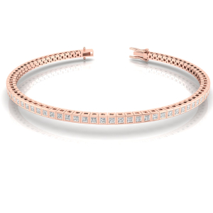 Rosey Natural Rose Gold Bezel Set Diamond Tennis Bracelets