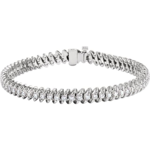 Rebeca Natural Yellow Gold S Link Diamond Tennis Bracelets