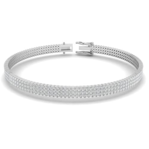 Summerset Natural Diamond Princess cut Prong Set  Multi Row Tennis Bracelet