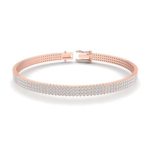 Summerset Natural Diamond Rose Gold Prong Set Multi Row Tennis Bracelets