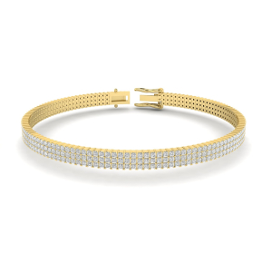 Summerset Natural Diamond Yellow Gold Prong Set Multi Row Tennis Bracelets