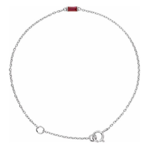 Ploy Natural Ruby White Gold Channel Set 