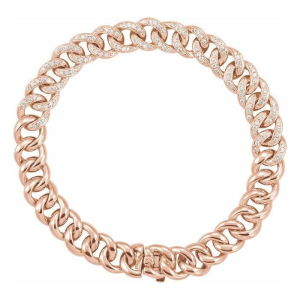 Sarrota Natural Diamond Rose Gold Prong Set Chain Bracelets