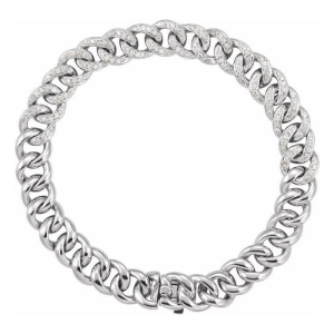 Sarrota Natural Diamond Platinum Prong Set Chain Bracelets