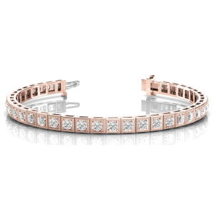 Rosie Natural Rose Gold 4 Prong Diamond Tennis Bracelets