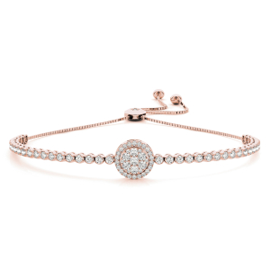 Patalin Natural Diamond Rose Gold 4 Prong Friendship Bracelets