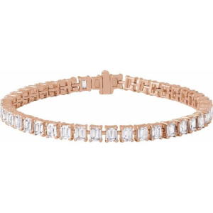 Ryanne Natural Rose Gold 4 Prong Diamond Tennis Bracelets