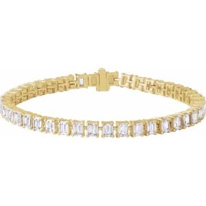 Ryanne Natural Yellow Gold 4 Prong Diamond Tennis Bracelets