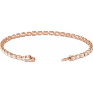 Robina Natural Rose Gold Bezel Set Diamond Tennis Bracelets