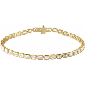 Robina Natural Yellow Gold Bezel Set Diamond Tennis Bracelets