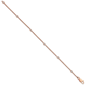 Tahesha Natural Diamond Rose Gold Bezel Set Chain